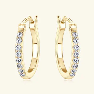 925 Sterling Silver Moissanite Huggie Earrings Moissanite - Tophatter Daily Deals